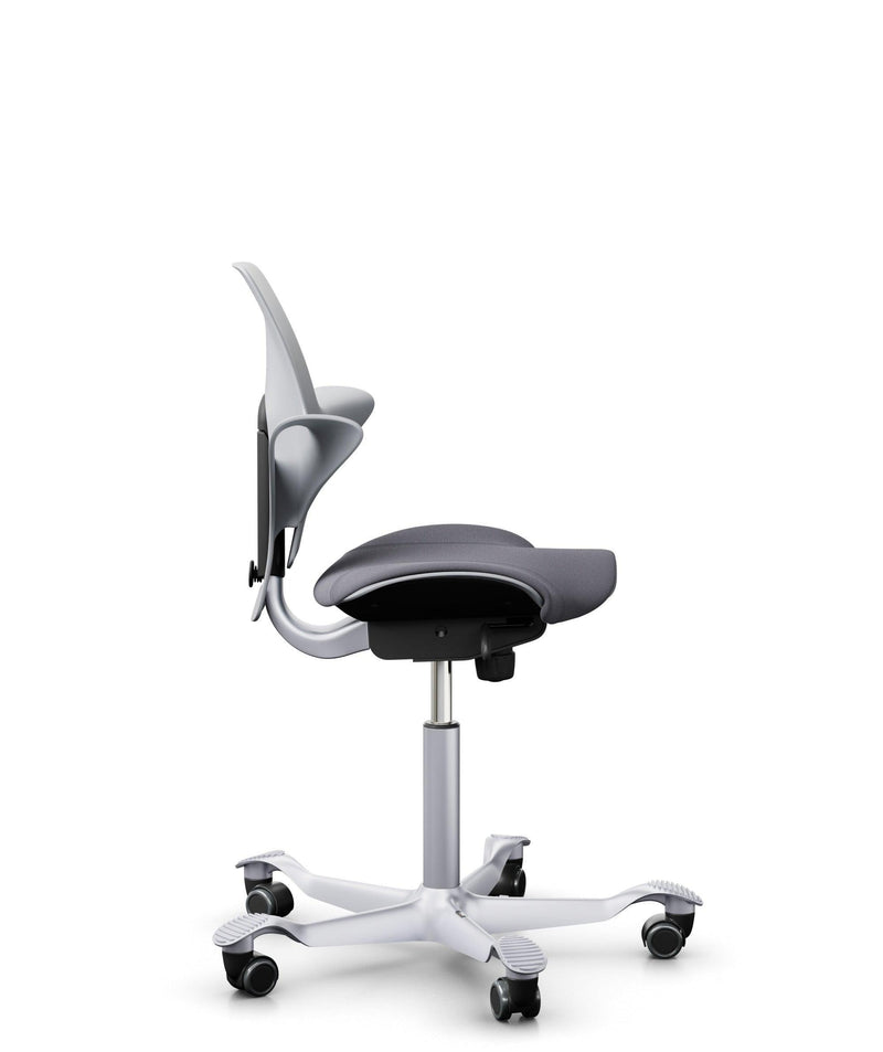 HÅG Capisco 8020 Office Ergonomic Chair (Grey Plastic/ EXR081/ Grey Metal) - EKOBOR Ergonomic Furniture