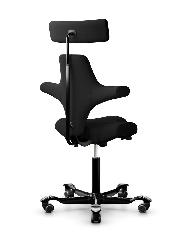 HÅG Capisco 8107 Office Ergonomic Chair with Headrest (Black Fabric/EXR009) - EKOBOR Ergonomic Furniture
