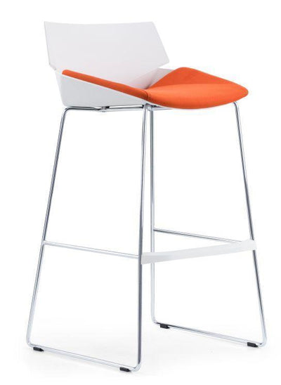 Low backrest High Stool Chair for Bar table with fabric seat - EKOBOR Ergonomic Furniture