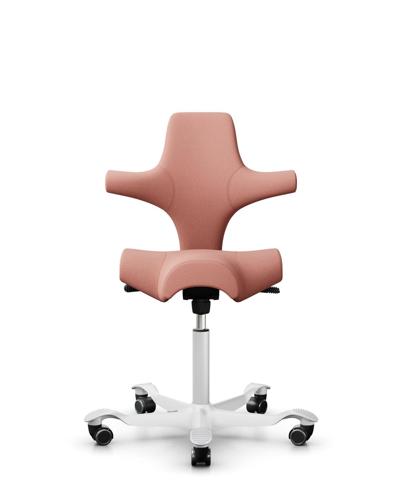 New Color [In Stocks] HÅG Capisco 8106 Pink Fabric (Select 64213/White Metal) - EKOBOR Ergonomic Furniture