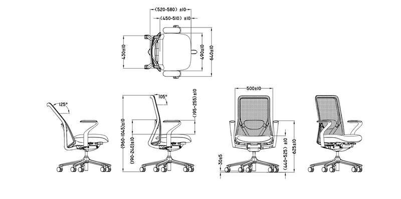 POLY - Mid back Ergonomic Chair - Red Dot Award - EKOBOR Ergonomic Furniture