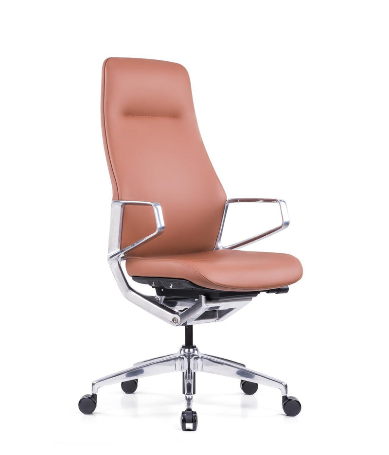 [RED DOT WINNER 2021] Arico - Executive Leather Chair - High Back - Brown Color AL-02 - EKOBOR Ergonomic Furniture