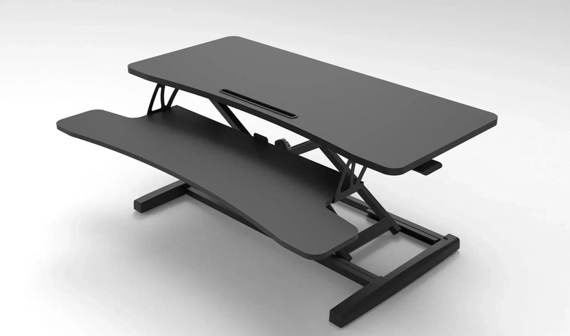 Sit Stand Desk Converter - Keyboard Tray - Smooth Pneumatic - EKOBOR Ergonomic Furniture