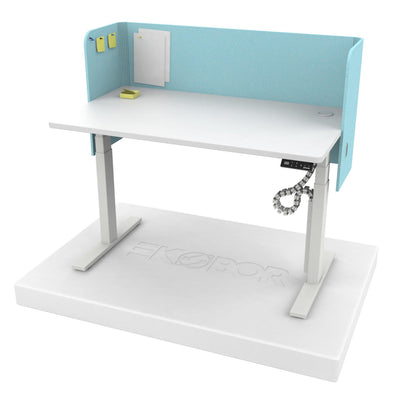 U Shape Acoustic Privacy Desk Panel - CBH35 Canal Blue Color - Pre Order - EKOBOR Ergonomic Furniture