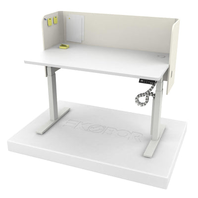 U Shape - Acoustic Privacy Desk Panel - Off White Color - EKOBOR Ergonomic Furniture