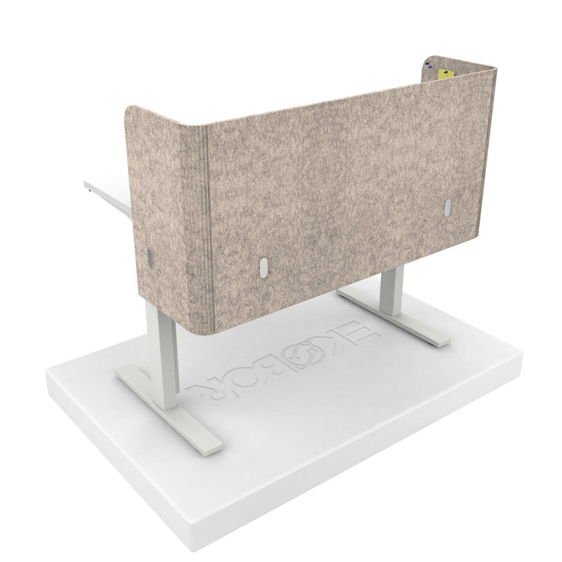U Shape Acoustic Privacy Desk Panel - Sand Grey Color - EKOBOR Ergonomic Furniture